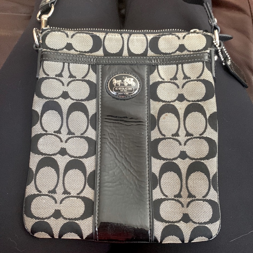 Black and gray COACH crossbody